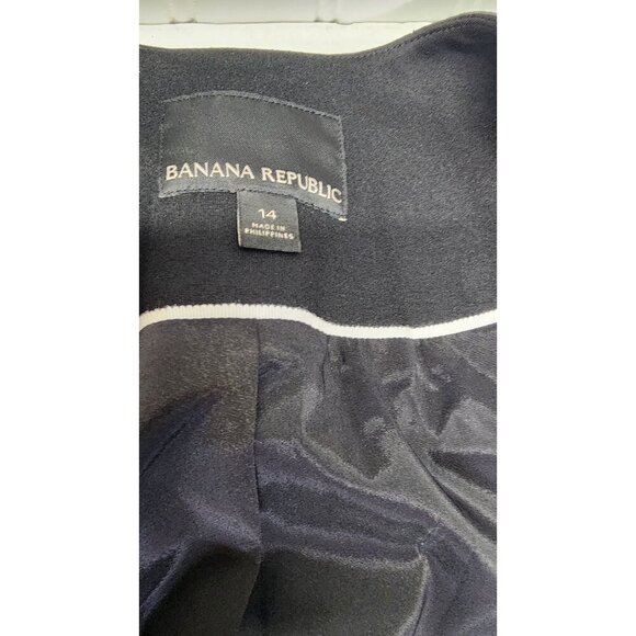 Banana Republic Black Laser-Cut Scalloped Edge Open-Front Blazer Jacket - Picture 8 of 11